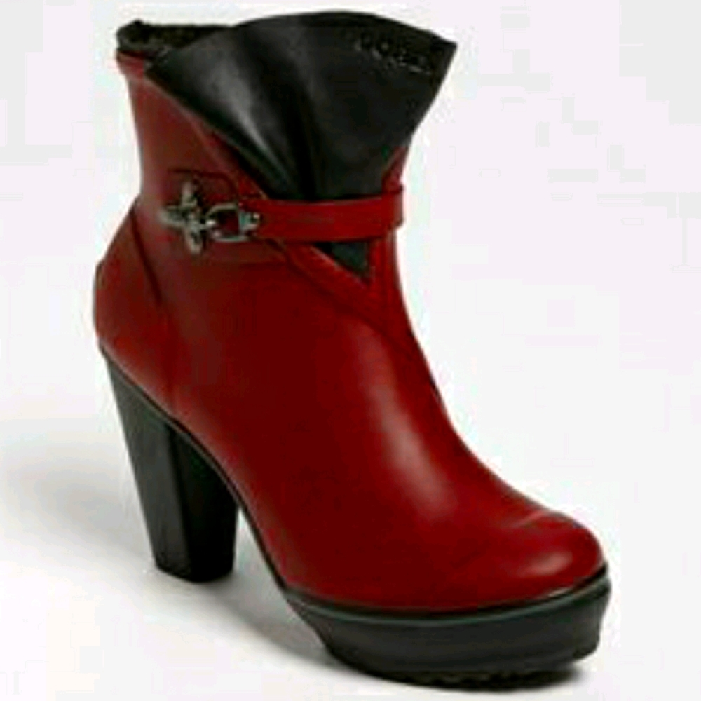 SOREL Medina Platform Heel Rubber Rain Boots! Sz 7